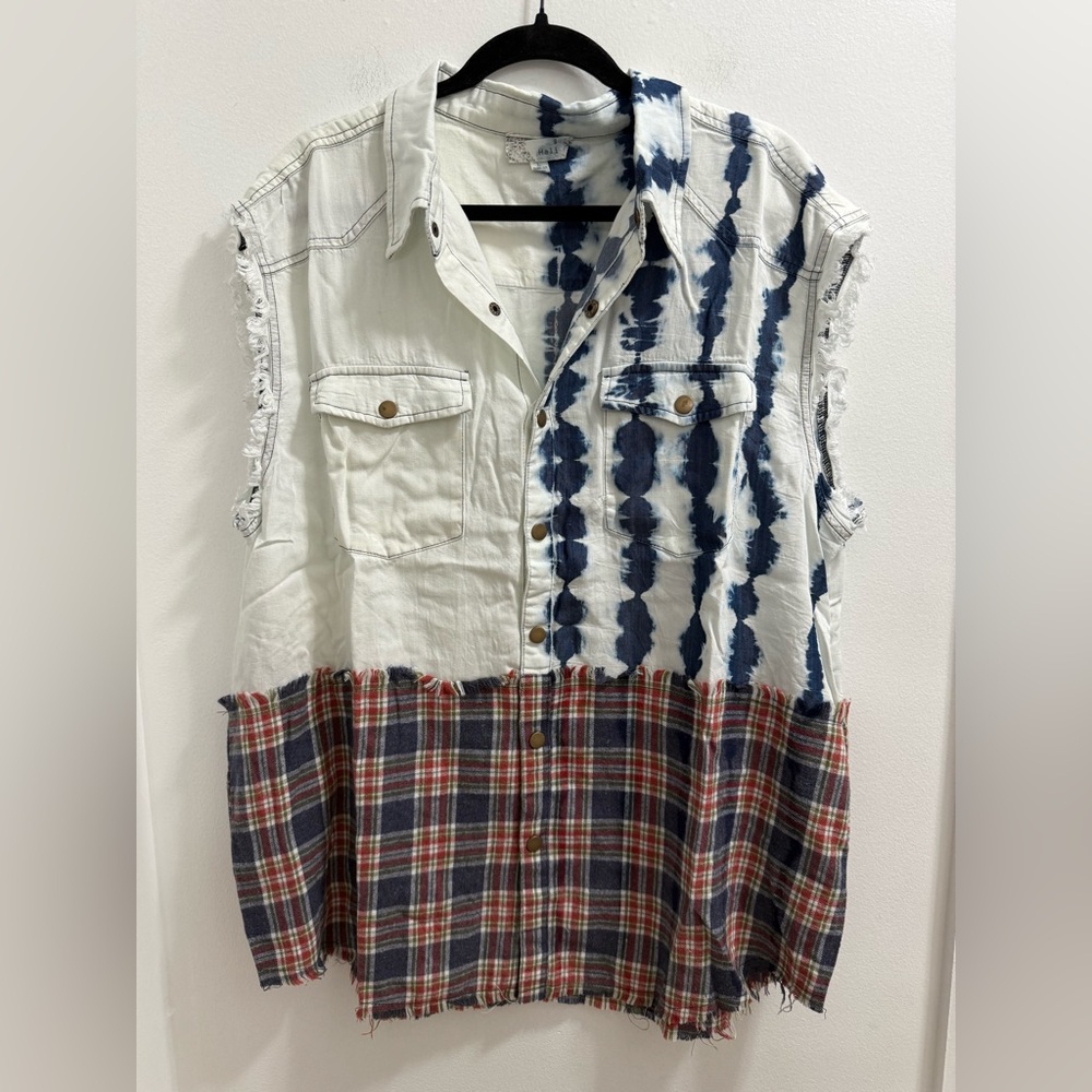 Oli & Hali Blue and Red Plaid Button-Down Shirt